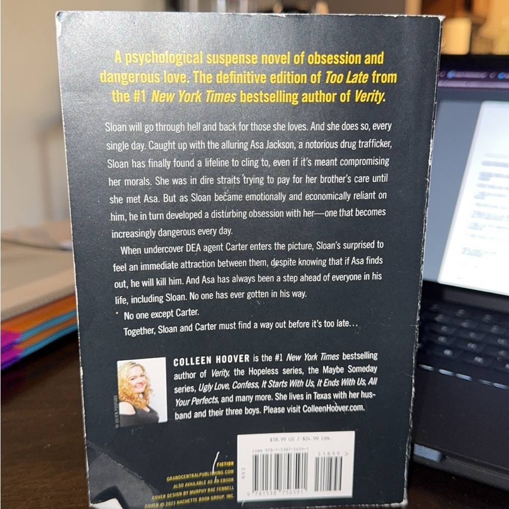 TOO LATE BY COLLEEN HOOVER